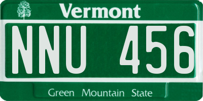 VT license plate NNU456