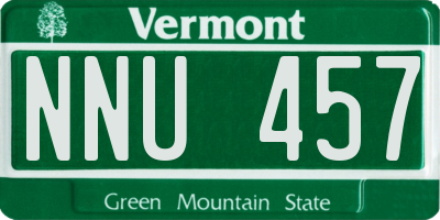 VT license plate NNU457