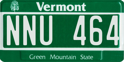 VT license plate NNU464