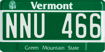 VT license plate NNU466