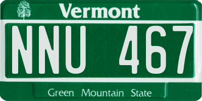 VT license plate NNU467