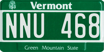 VT license plate NNU468