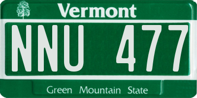 VT license plate NNU477