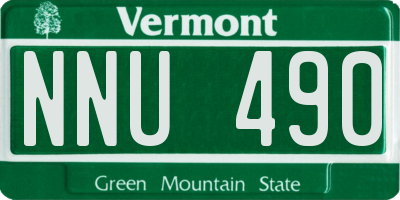 VT license plate NNU490