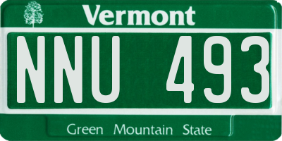 VT license plate NNU493