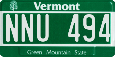 VT license plate NNU494