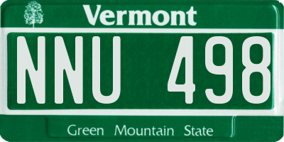 VT license plate NNU498