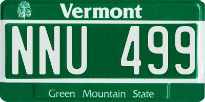 VT license plate NNU499