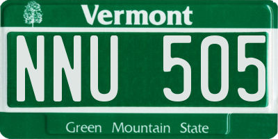 VT license plate NNU505