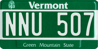 VT license plate NNU507