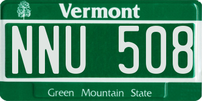 VT license plate NNU508