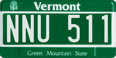 VT license plate NNU511