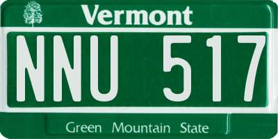 VT license plate NNU517