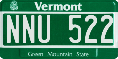 VT license plate NNU522