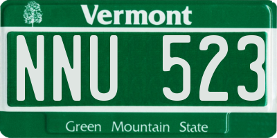 VT license plate NNU523