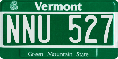 VT license plate NNU527