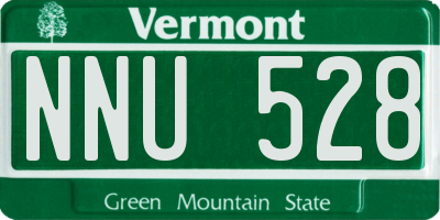 VT license plate NNU528