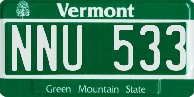 VT license plate NNU533