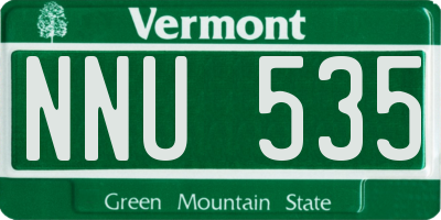 VT license plate NNU535