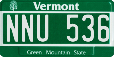 VT license plate NNU536