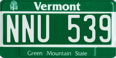 VT license plate NNU539