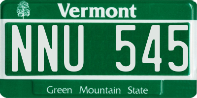 VT license plate NNU545