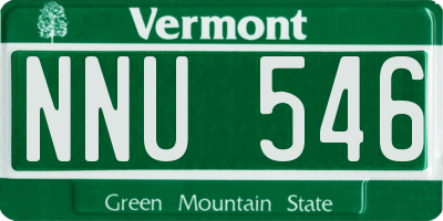 VT license plate NNU546