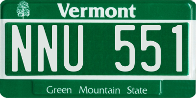 VT license plate NNU551