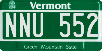 VT license plate NNU552