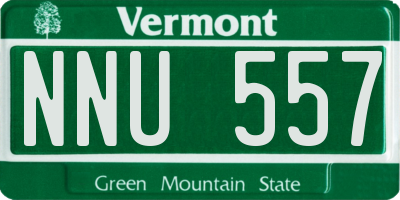 VT license plate NNU557