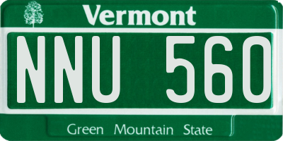 VT license plate NNU560
