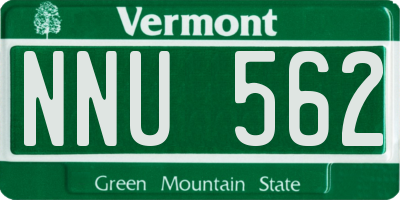 VT license plate NNU562