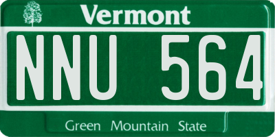 VT license plate NNU564