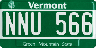 VT license plate NNU566