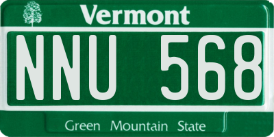VT license plate NNU568