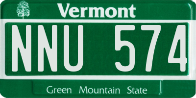 VT license plate NNU574