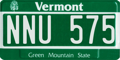 VT license plate NNU575
