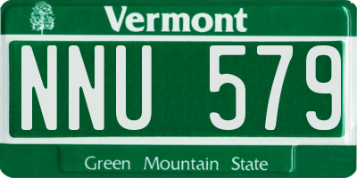 VT license plate NNU579