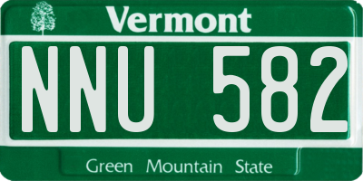 VT license plate NNU582