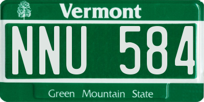 VT license plate NNU584