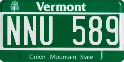 VT license plate NNU589