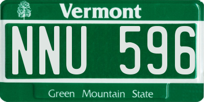 VT license plate NNU596