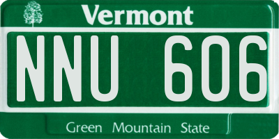 VT license plate NNU606