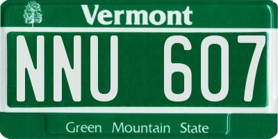 VT license plate NNU607