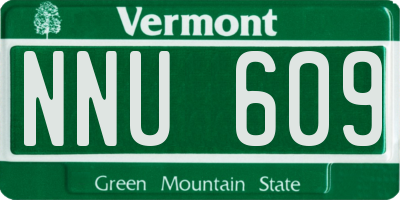 VT license plate NNU609