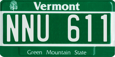 VT license plate NNU611