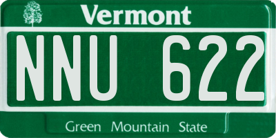 VT license plate NNU622