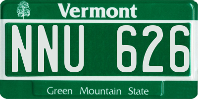 VT license plate NNU626