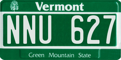 VT license plate NNU627