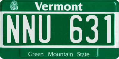 VT license plate NNU631